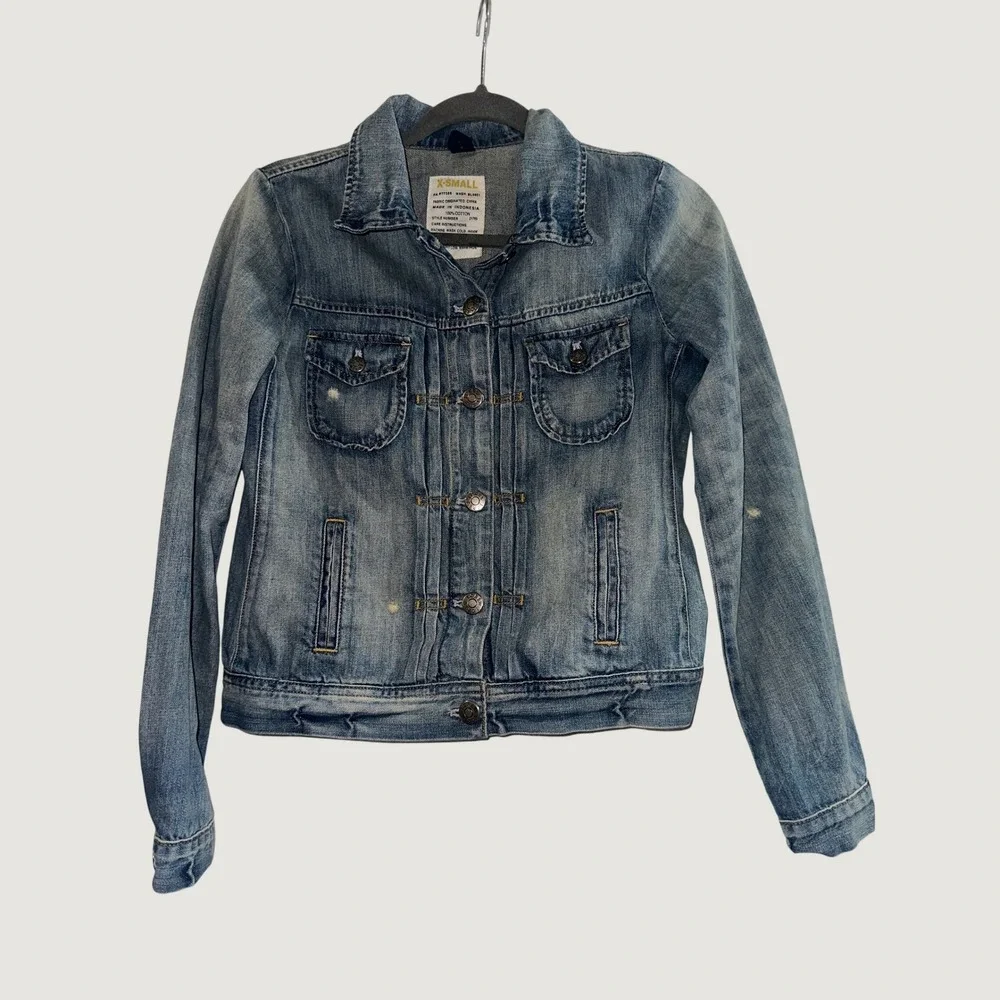 J. Crew Womens Classic Denim Jacket Medium Wash Blue‎ Cotton XS